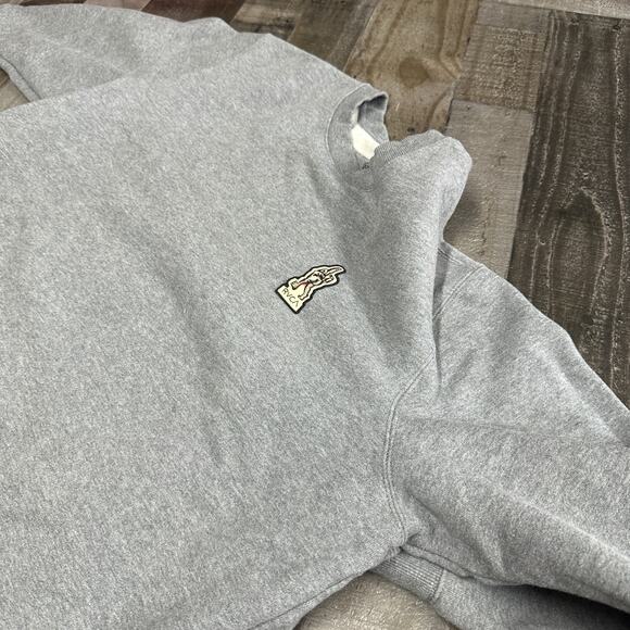 RVCA Mens Long Sleeve Crew Sweatshirt Pullover Middle Finger Gray Size XXL - Picture 5 of 8